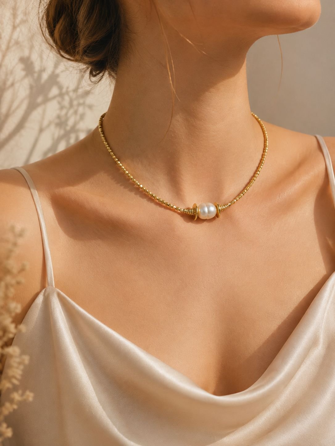 İnci Boncuk Choker Kolye