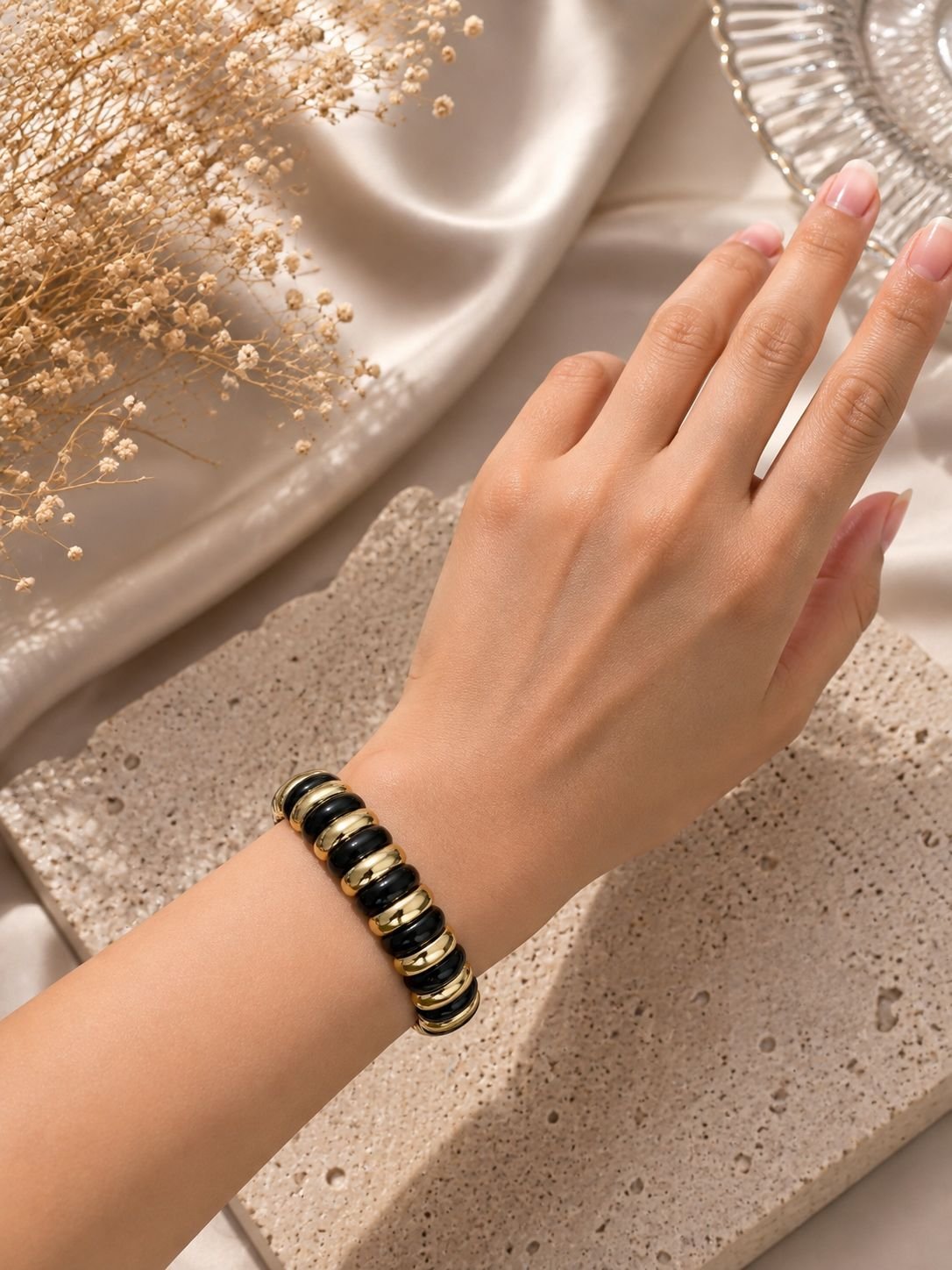 Siyah & Gold Kontrast Bileklik