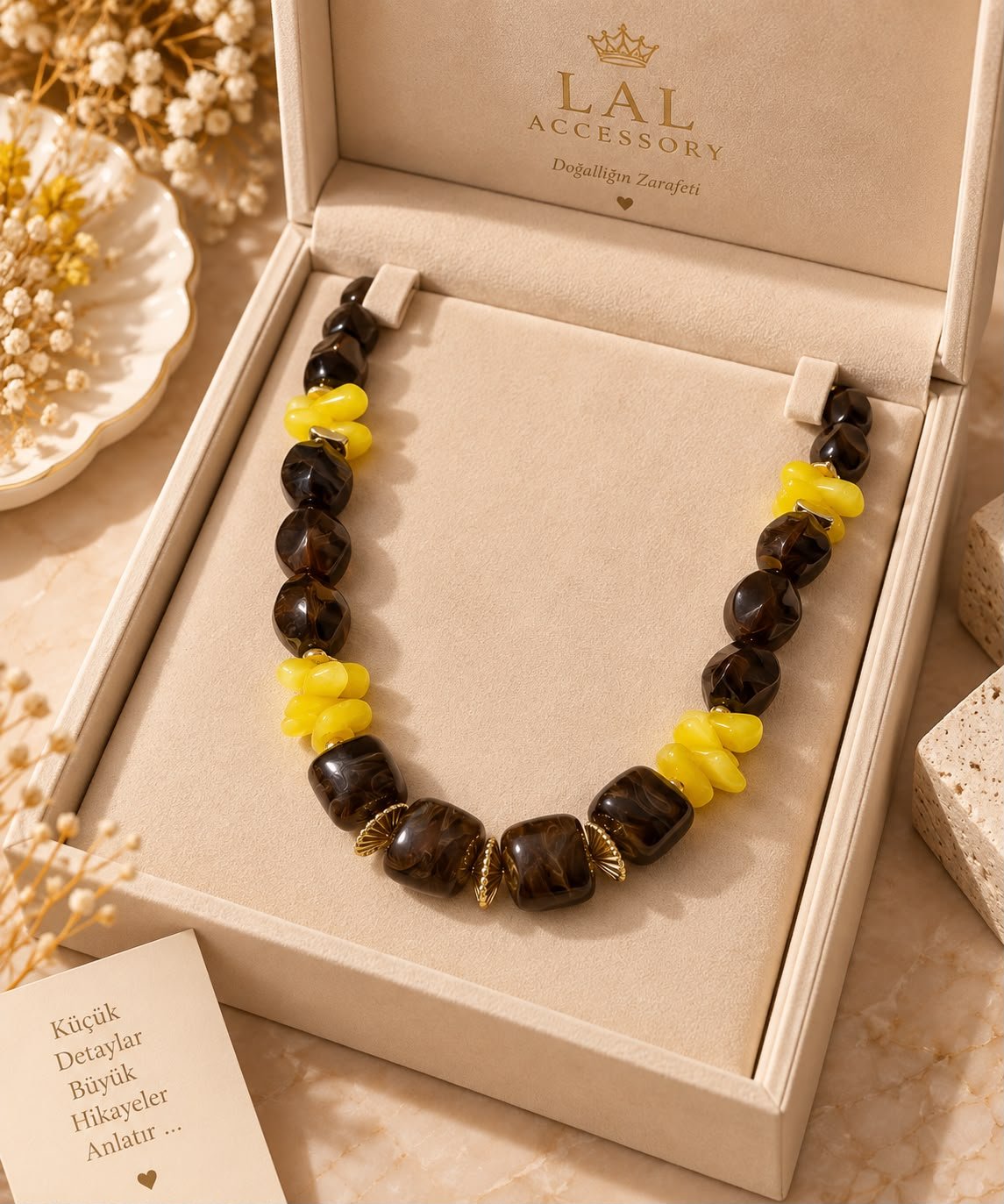 Lal Amber Gold Kolye görsel 2