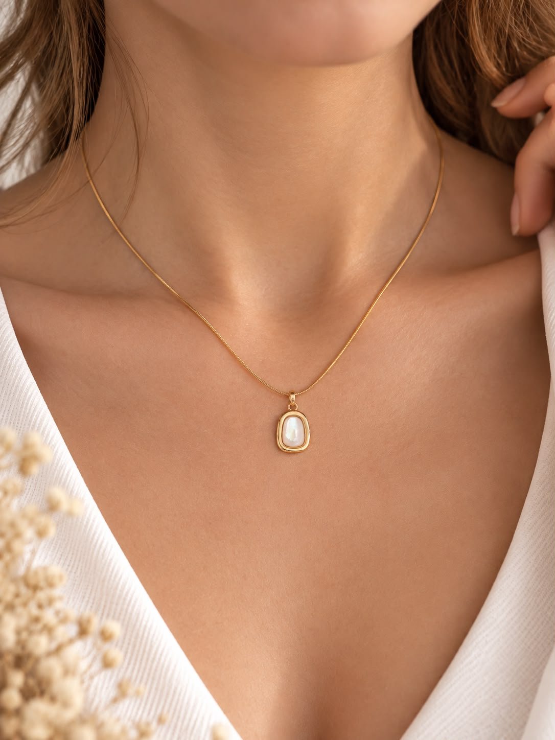 Lal Pearl Drop Kolye
