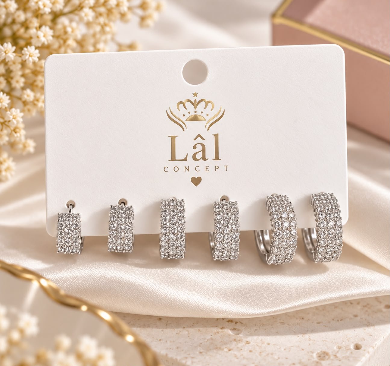 Lal Crystal Trio Küpe Seti görsel 2